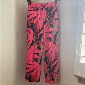 J Crew High Waisted Kick Out Palm Print cropped pants